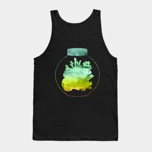 Corals in Mason Jar | Ocean | Green Gradient Tank Top